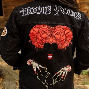 Hocus Pocus Halloween Embroidered Denim Jacket